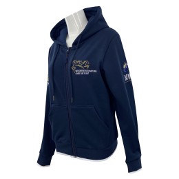 Design sapphire blue hooded wind shabby customized embroidery LOGO zipper wind shabby round head cotton rope beer nozzle drawstring jacket jacket manufacturing factory double hat equipment staff clothing J928 Design sapphire blue hooded wind shabby customized embroidery LOGO zipper wind shabby round head cotton rope beer nozzle drawstring jacket jacket manufacturing factory double hat equipment staff clothing J928